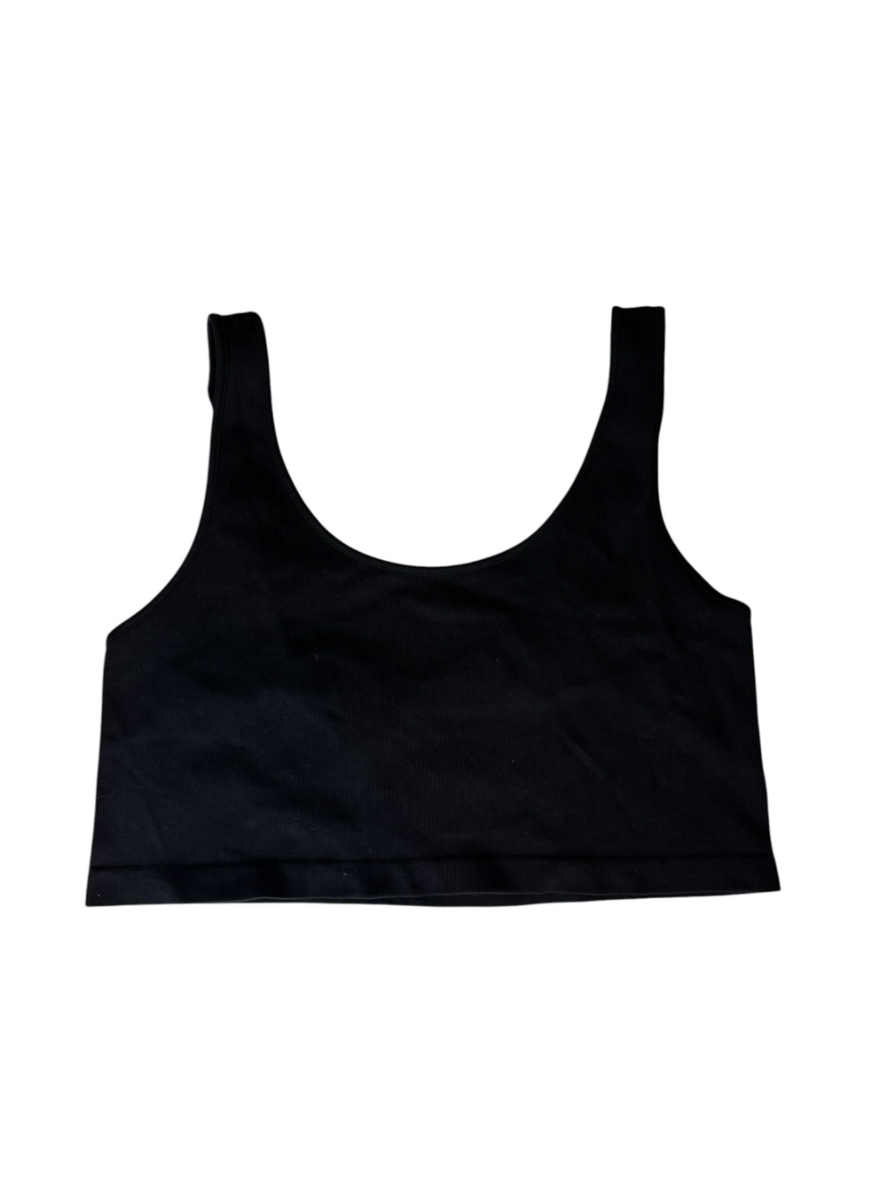 American Eagle Black Ribbed Stretch Scoop Crop Tank / Bralette size L/XL